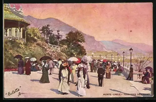 Künstler-AK Monte-Carlo, Terrasses du Casino