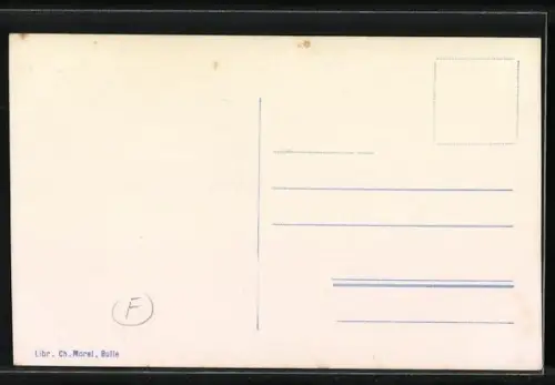 AK Gruyères, la fontaine et la porte d`entrée, des lavandières à la fontaine