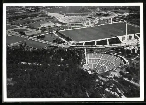 AK Berliner Olympia-Stadion 1936, Reichssportfeld mit Dietrich-Eckart-Freilichtbühne