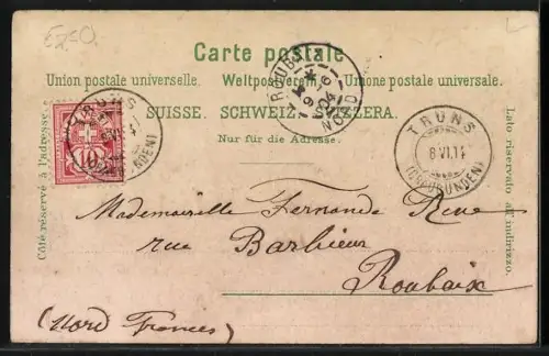 AK Bern, Nordfassade vom neuen schweizer. Bundeshaus, Mitglieder d. Schweiz. Bundesrat u. a. Zemp & Forrer, Wappen