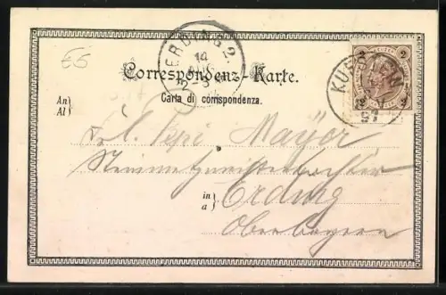 Lithographie Kufstein, Gruss aus der Klause, Gasthof