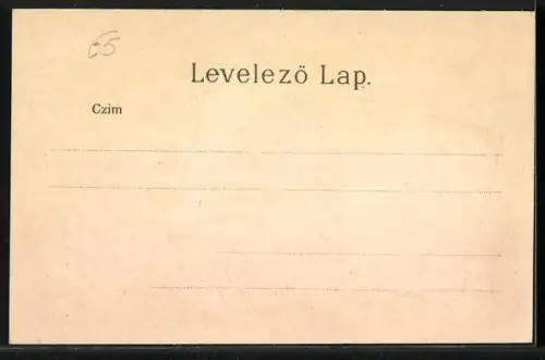 Lithographie Budapest, Kalvinplatz mit Josefs- und Barossgasse, Strassenbahn