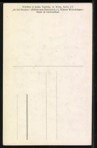 Künstler-AK Ulf Seidl: Wien, Haus im Lichtenthal