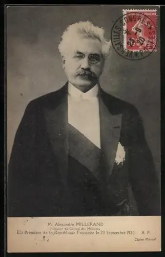 AK M. Alexandre Millerand mit Orden, President du Conseil des Ministres