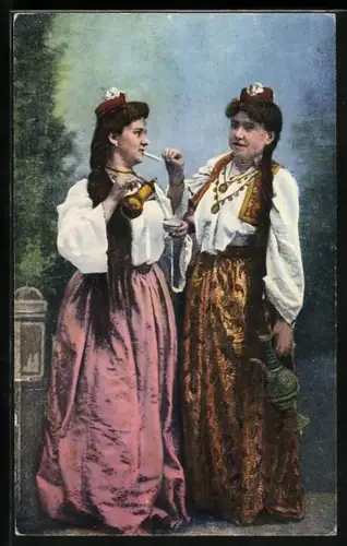 AK Bosnische Mädchen in Tracht