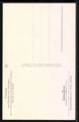 AK Neuses / Coburg, ehem. Diener des Dichters F. Rückert in bayerischer Tracht