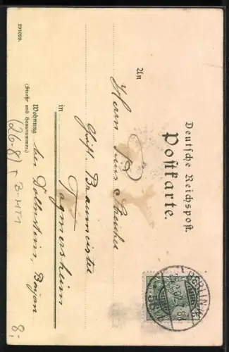 Künstler-AK Heinrich Kley: Berlin, Rathausturm, Rotes Rathaus u. Stadtwappen, Königstrasse