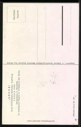 AK Essen, Gruga 1929, Dahlienarena in Mohnblüte, Im Vordergrund Pergola, Im Hintergrund Botanischer Garten