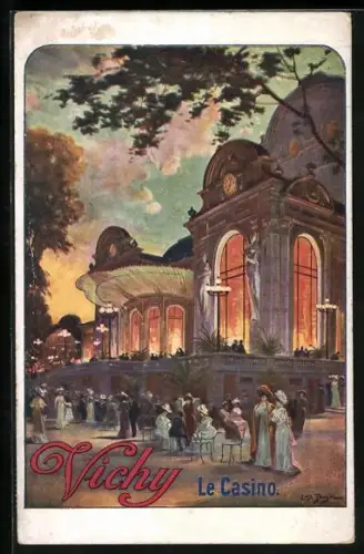 Künstler-AK Vichy, Le Casino, Tourismus