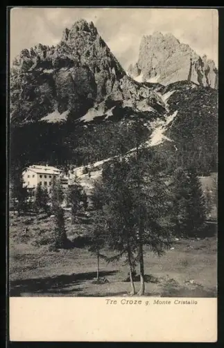 AK Cortina d`Ampezzo, Tre Croce gegen Monte Cristallo