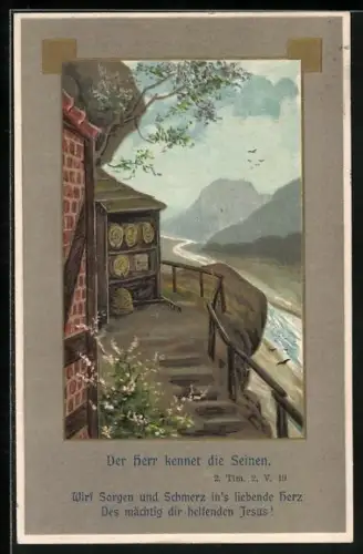 AK Bienenstöcke im Gebirge, Imkerei, Fröhliche Pfingsten!