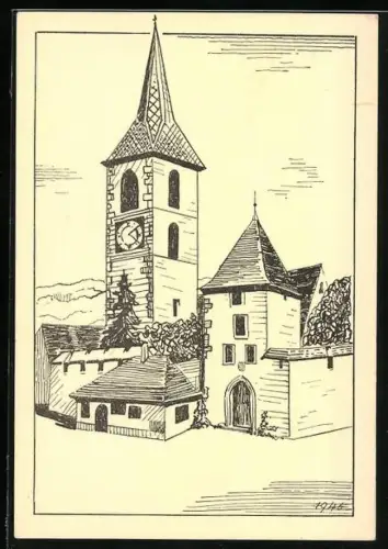 AK Muttenz, Blick auf die Töchterabteilung des Kurhauses