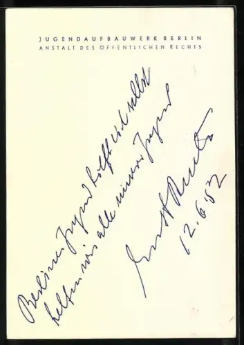 AK Ernst Reuter Portrait, geb. 29. Juli 1889