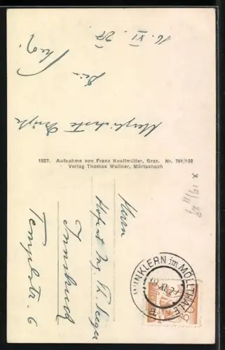 AK Mörtschach im Mölltal, Teilansicht mit Gasthof Kaponig