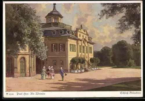 Künstler-AK P. Hey: Schloss Belvedere