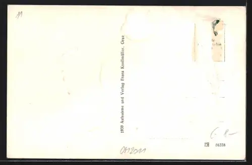 AK Landl /Ennstal, Ortsansicht mit Kirche u. Bergspitzen