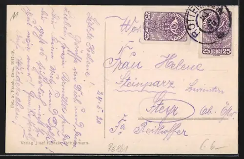 AK Rottenmann /Steiermark, Totalansicht mit Feldern u. Bergblick aus der Vogelschau