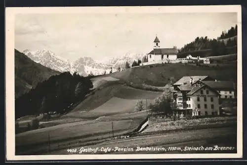 AK Steinach am Brenner, Gasthof-Cafe-Pension Bendelstein, Kirche auf dem Berg