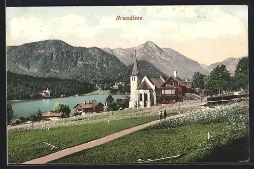 AK Grundlsee, Partie an der Kirche