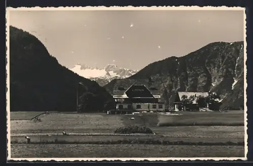 AK Bad Aussee, Gasthof Wasnerin gegen Bergpanorama