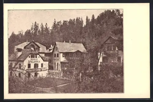 AK Bad Aussee, Erholungsheim, Drechslerei u. Spielwaren