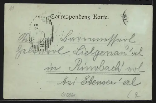 AK Aussee, Totalansicht mit Bergen aus der Vogelschau