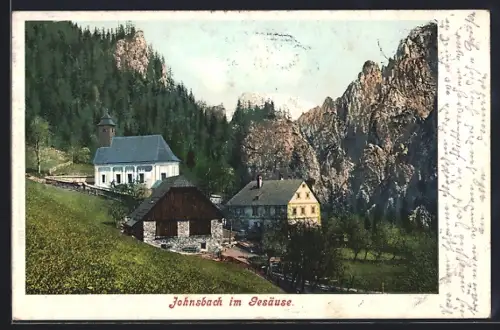 AK Johnsbach im Gesäuse, Ortspartie, um 1900