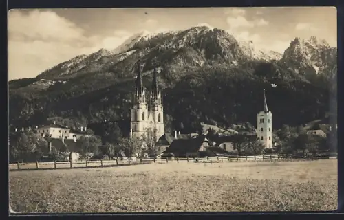 AK Admont, Ortspanorama mit dem Sparafeld