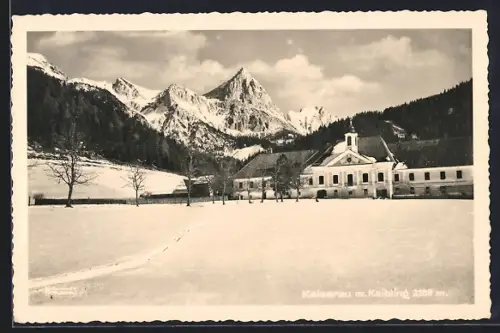 AK Admont, Schloss Kaiserau, Blick zum Kaibling