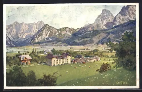 Künstler-AK Admont, Steiermärkische Landesschule für Alpenwirtschaft Grabnerhof