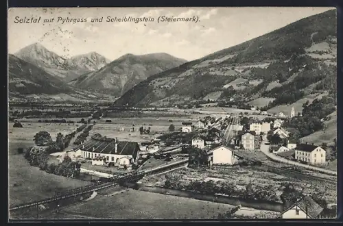 AK Selztal /Steiermark, Totalansicht mit Brücke u. Scheiblingstein