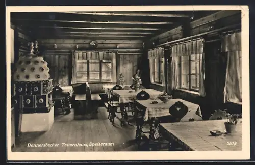 AK Donnersbach, Gasthaus Donnersbacher Tauernhaus, Speiseraum