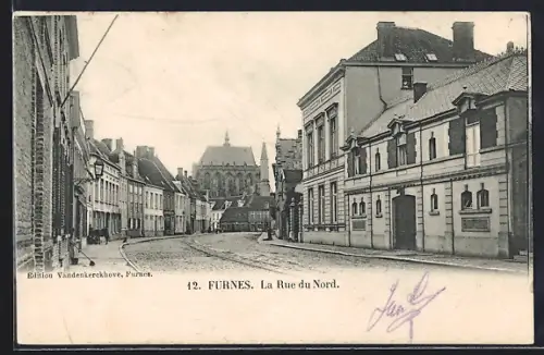 AK Furnes, La Rue du Nord, Strassenpartie