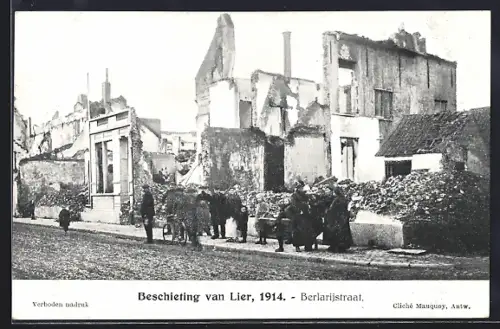 AK Lier, Beschieting van Lier 1914, Berlarijstraat