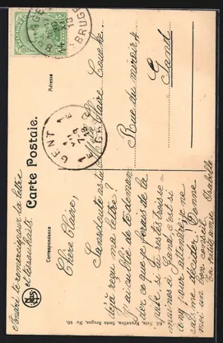 AK Bruges, Rue Est du Marais, Strassenpartie