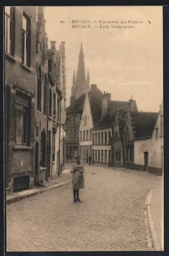 AK Bruges, Rue courte des Foulons, Strassenpartie