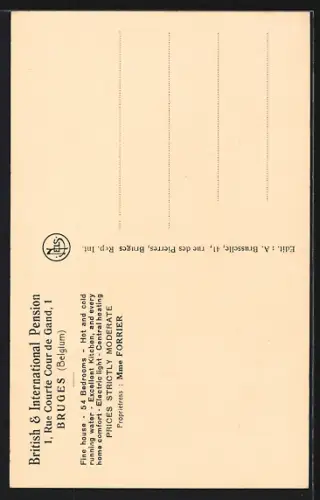 AK Bruges, British & International Pension, 1, Rue Courte Cour de Gand, 1