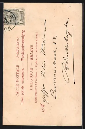 AK Roulers, Église St. Michel vue de la Grand`Rue