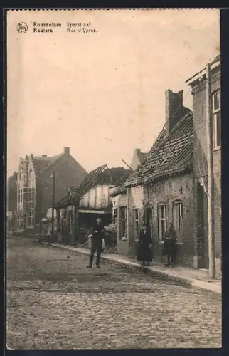AK Roulers, Rue d`Ypres, Strassenpartie