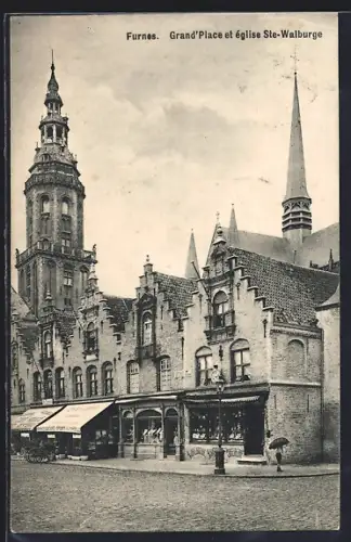 AK Furnes, Grand`Place et église Ste-Walburge