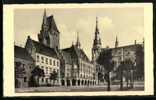 AK Aachen, Katschhof mit Rathaus