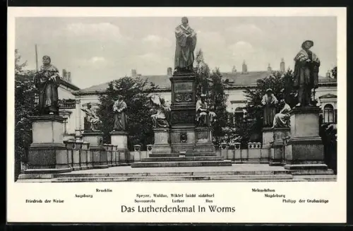 AK Worms, Lutherdenkmal, Friedrich der Weise, Augsburg Reuchlin, Speyer, Waldus, Savonarola