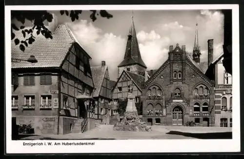 AK Ennigerloh i. W., Am Hubertusdenkmal