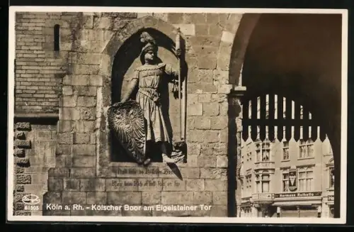 AK Köln a. Rh., Kölscher Boor am Eigelsteiner Tor mit Geschäften