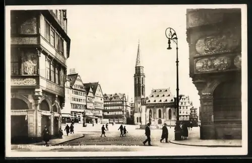 AK Alt-Frankfurt, Durchblick auf Römerberg und Nicolaikirche