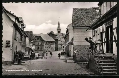 AK Waldmichelbach im Odw., Rathausplatz