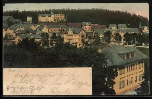 AK Oberhof / Thüringen, Ortspartie aus der Vogelschau