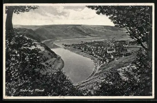 AK Kröv, Blick auf den Ort mit Mosel