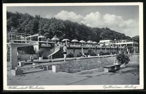 AK Wiesbaden, Opelbad am Neroberg