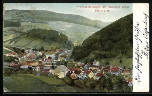 AK Kleinschmalkalden im Thüringer Wald, Ortsansicht aus der Vogelschau